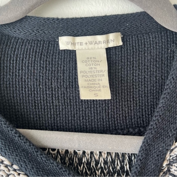 White + Warren asymmetric zip cardigan sweater women’s small luxury neutral - Picture 3 of 12